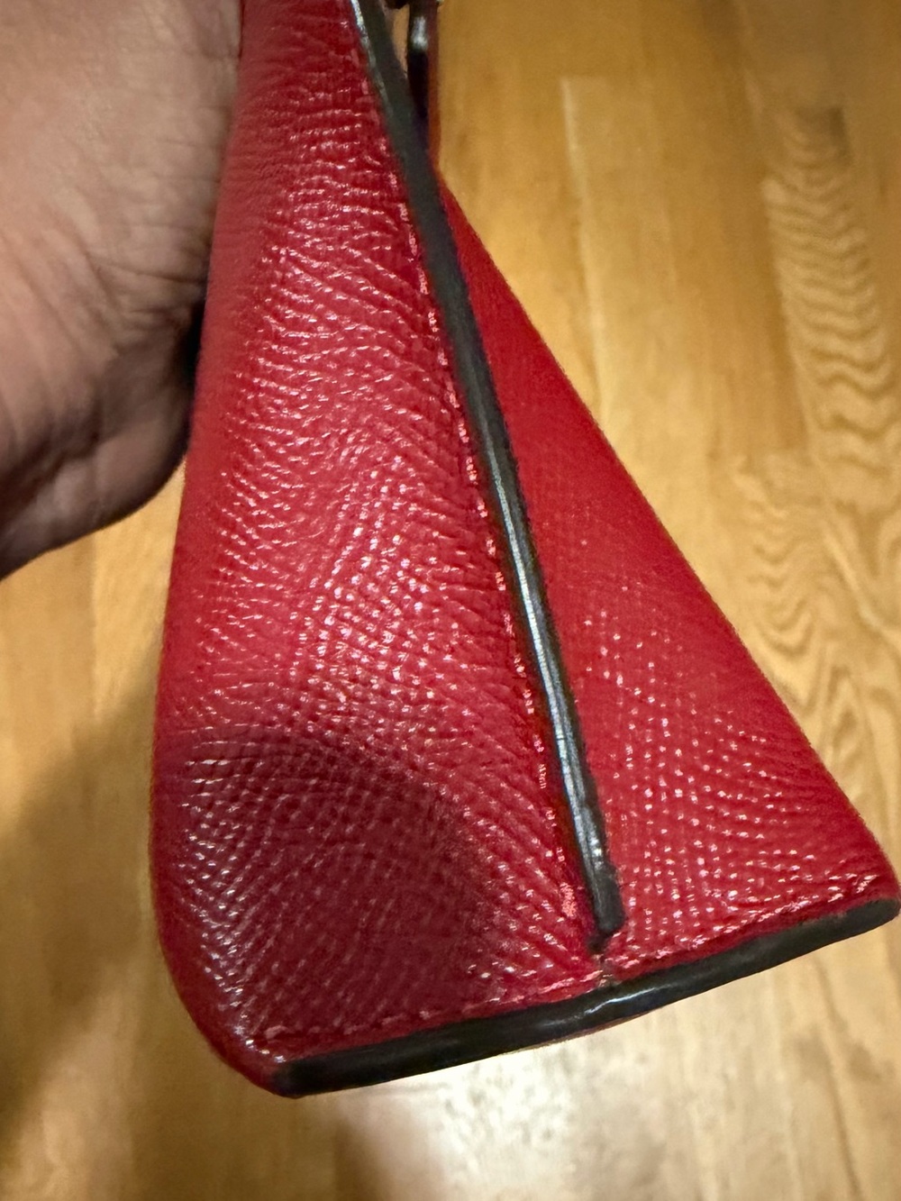 Coach Red Rowan Pouch Leather Zip-Front Wallet Clutch - Picture 3 of 8